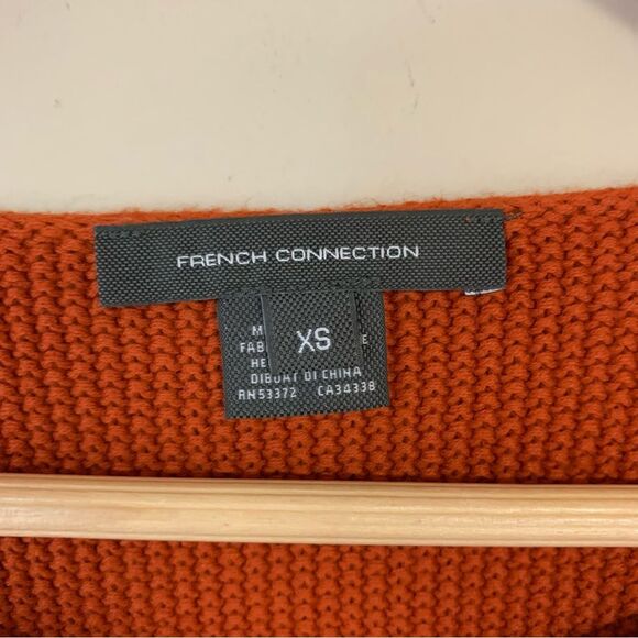 French Connection Rust Sweater Women’s XS Orange Oversized Knit Cozy Pullover - Picture 6 of 8